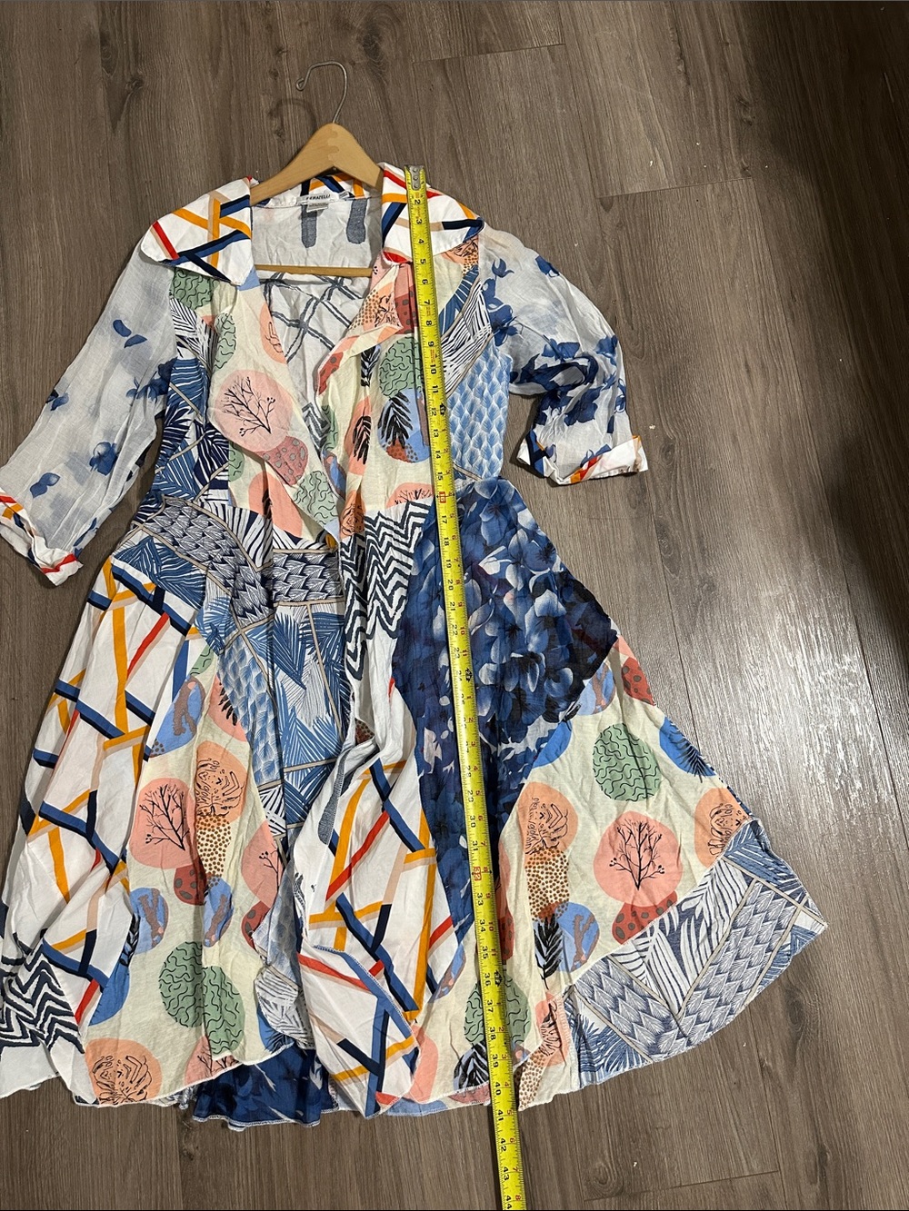 Abstract Multicolor Patterned Blazer-Style Jacket Large - Picture 5 of 6